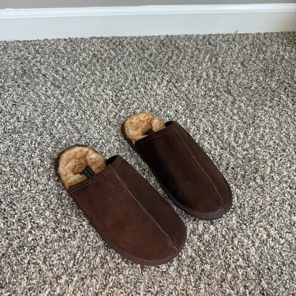 Florsheim Mule Slippers Men’s Size 9 Shearling Lined Brown Suede New - Picture 2 of 5